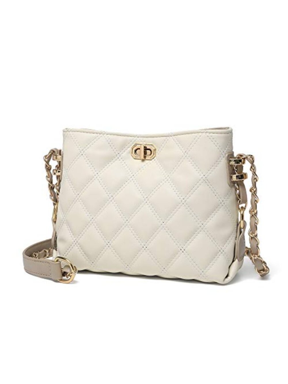 Small Crossbody Bag PU Leather Lightweight Quilted Shoulder Purse